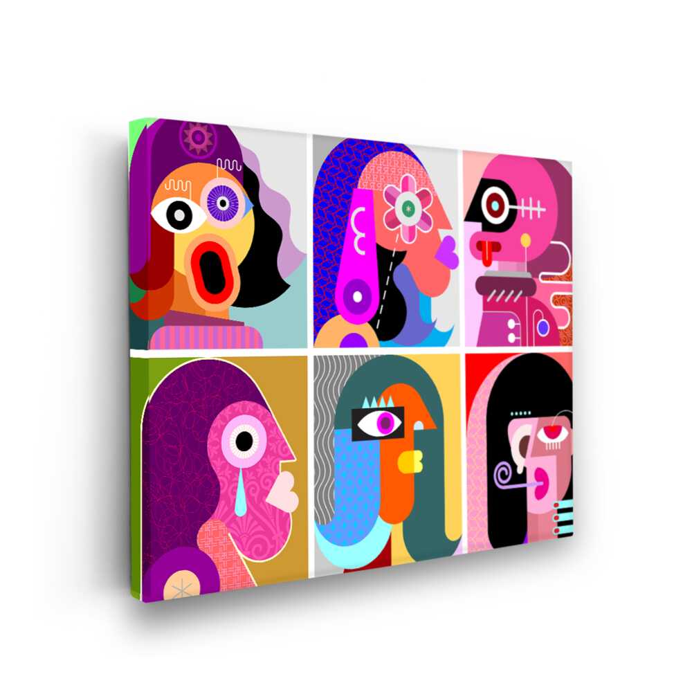 Picasoul - Picasoul Curated - Colorful Faces 13 - Wall Decor