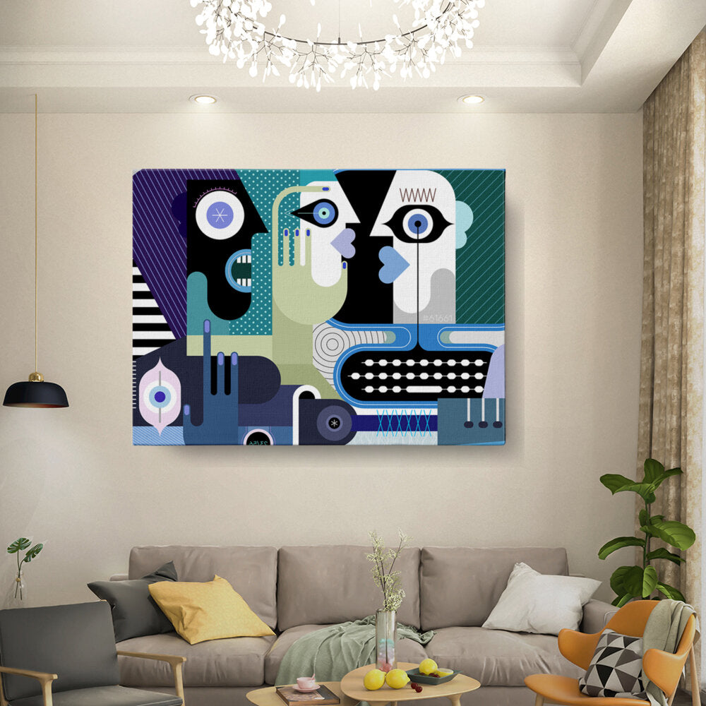 Abstract Faces Intertwined