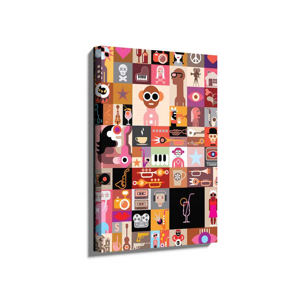 Picasoul - Picasoul Curated - Vibrant Collage Of Icons 1 - Wall Decor