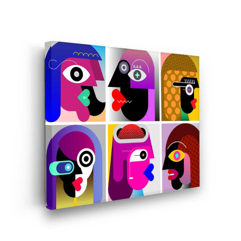 Picasoul - Picasoul Curated - Colorful Faces 4 - Wall Decor