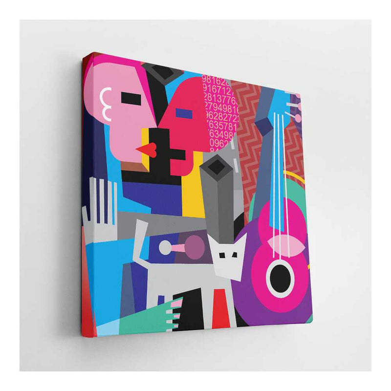 Picasoul - Picasoul Curated - Colorful Composition With Guitar - Wall Decor