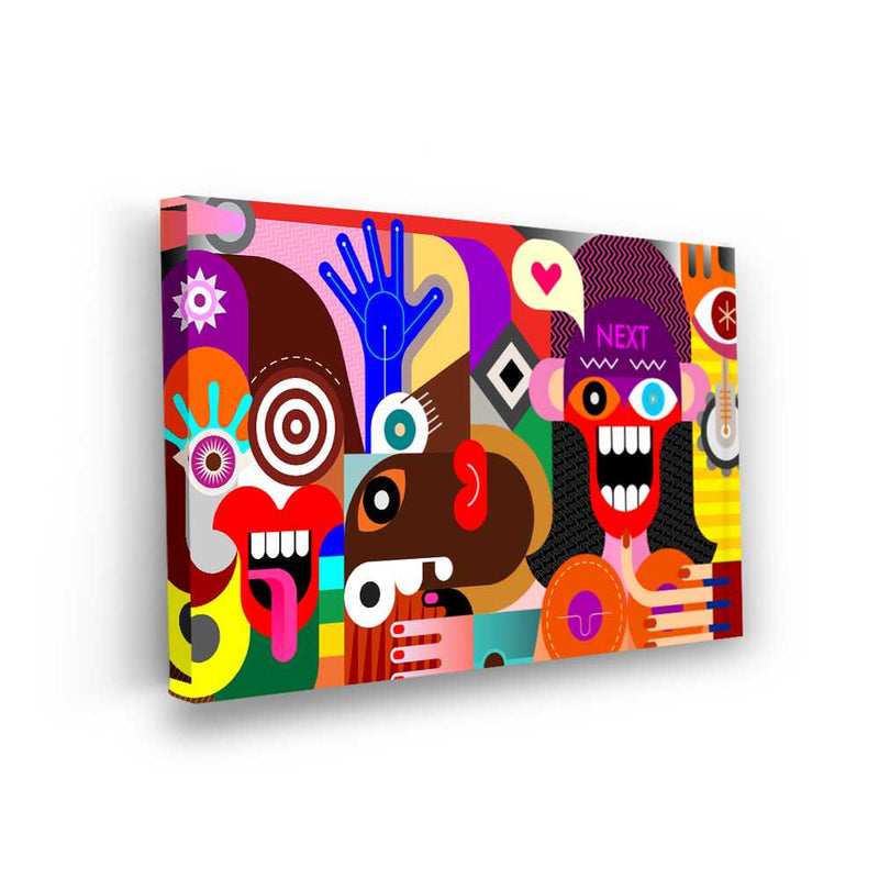 Picasoul - Picasoul Curated - Colorful Abstract Faces 4 - Wall Decor
