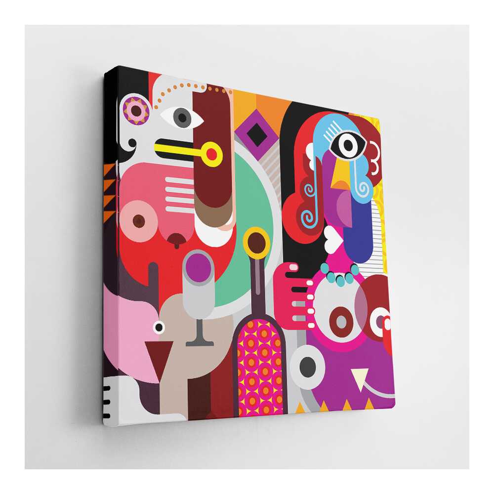 Picasoul - Picasoul Curated - Colorful Abstract Faces 3 - Wall Decor