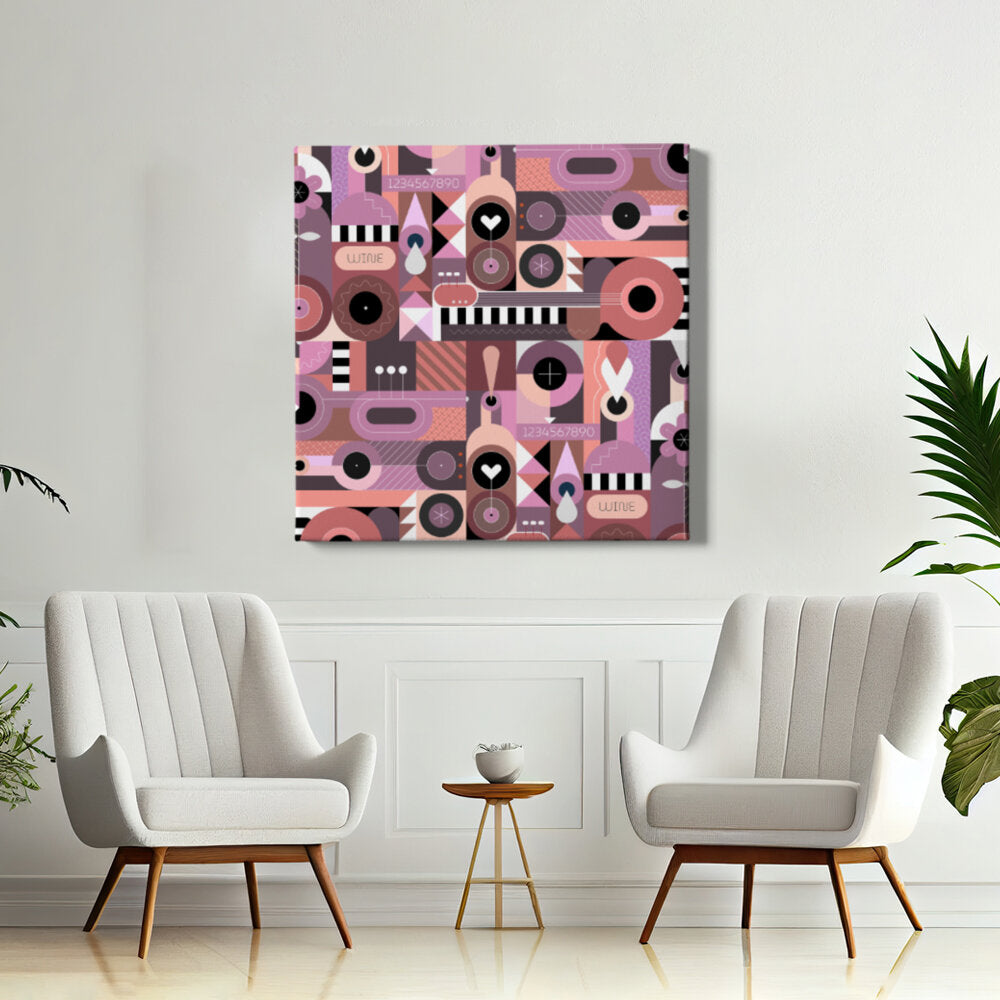 Abstract Composition With Wine Motif
