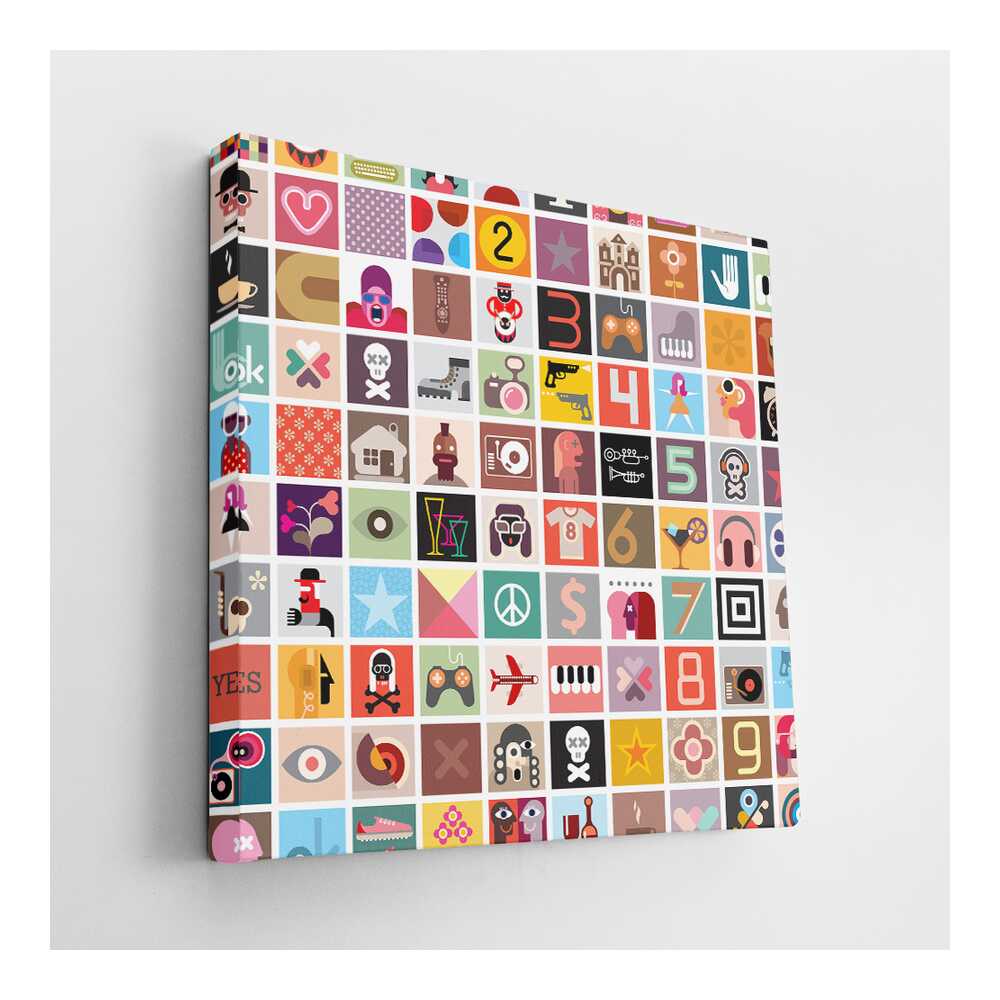 Picasoul - Picasoul Curated - Colorful Icon Mosaic 1 - Wall Decor