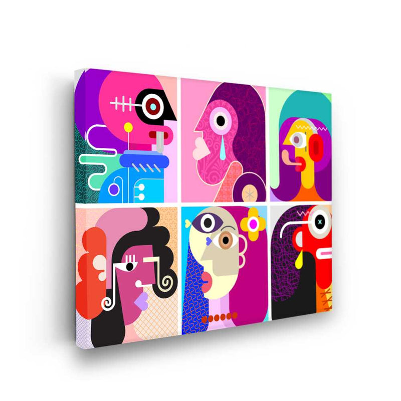 Picasoul - Picasoul Curated - Colorful Faces 2 - Wall Decor