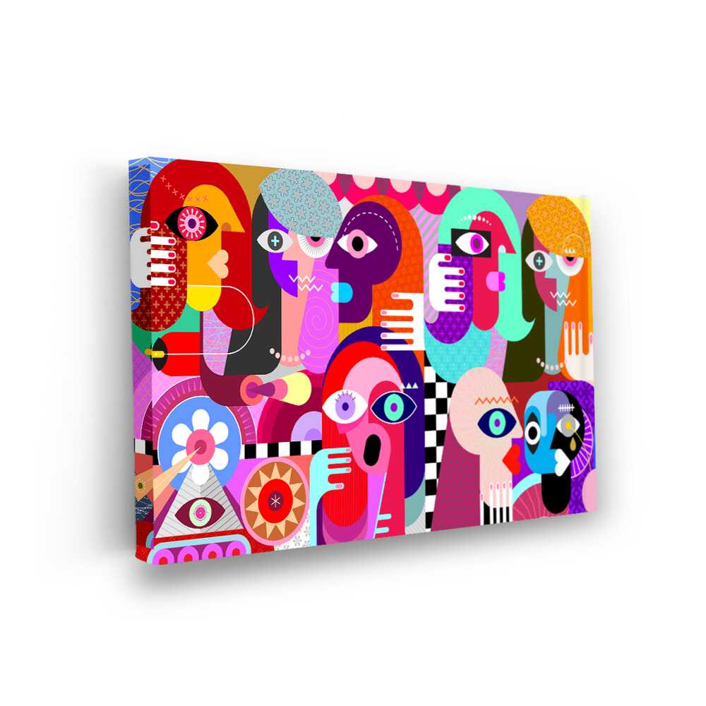Picasoul - Picasoul Curated - Colorful Faces Interaction 1 - Wall Decor