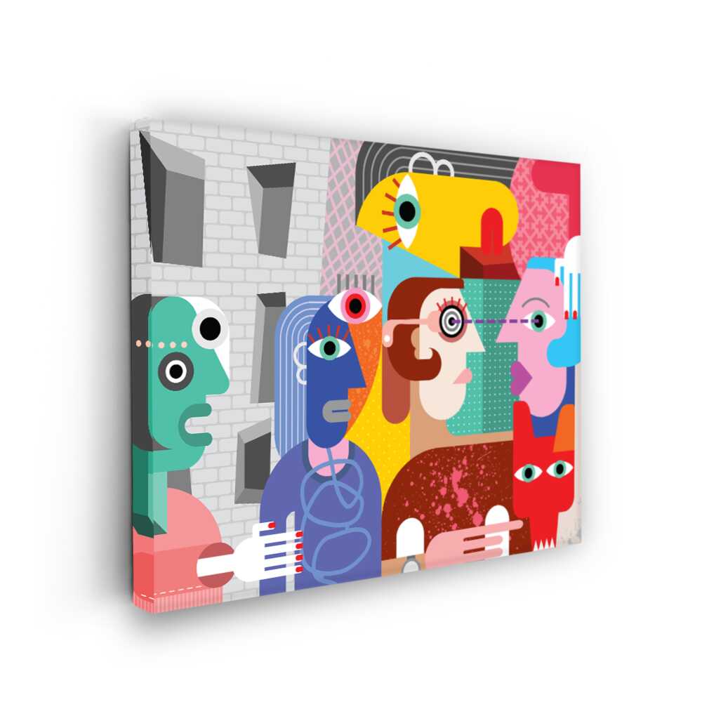 Picasoul - Picasoul Curated - Playful Faces In Conversation - Wall Decor