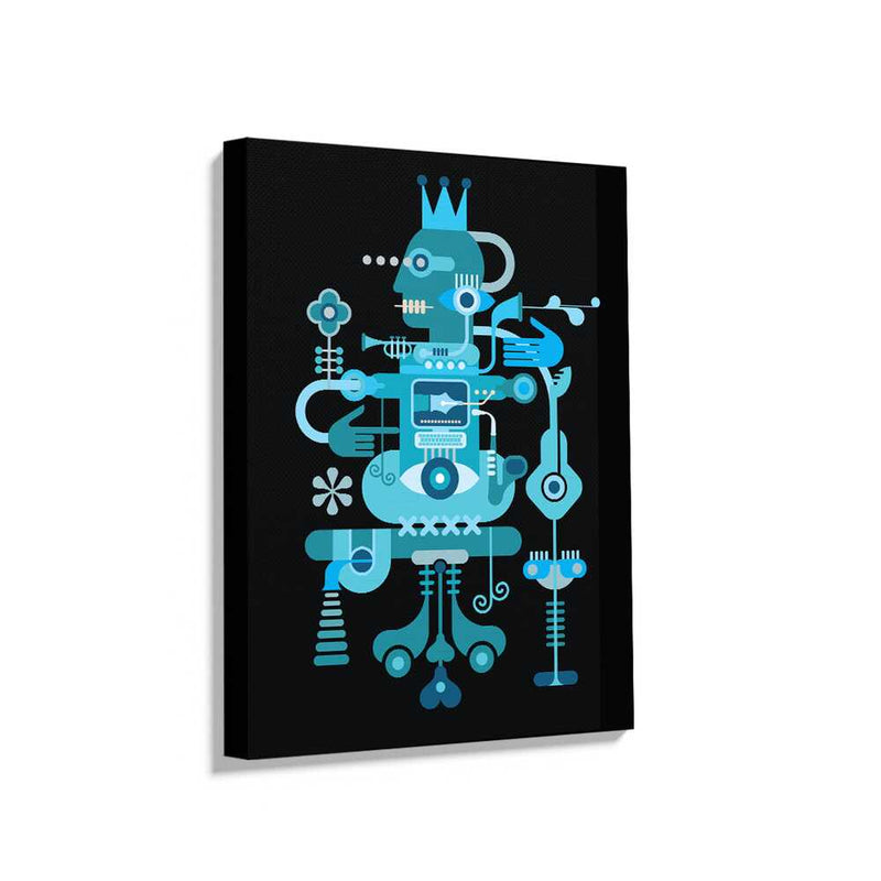 Picasoul - Picasoul Curated - Blue Abstract Figure - Wall Decor