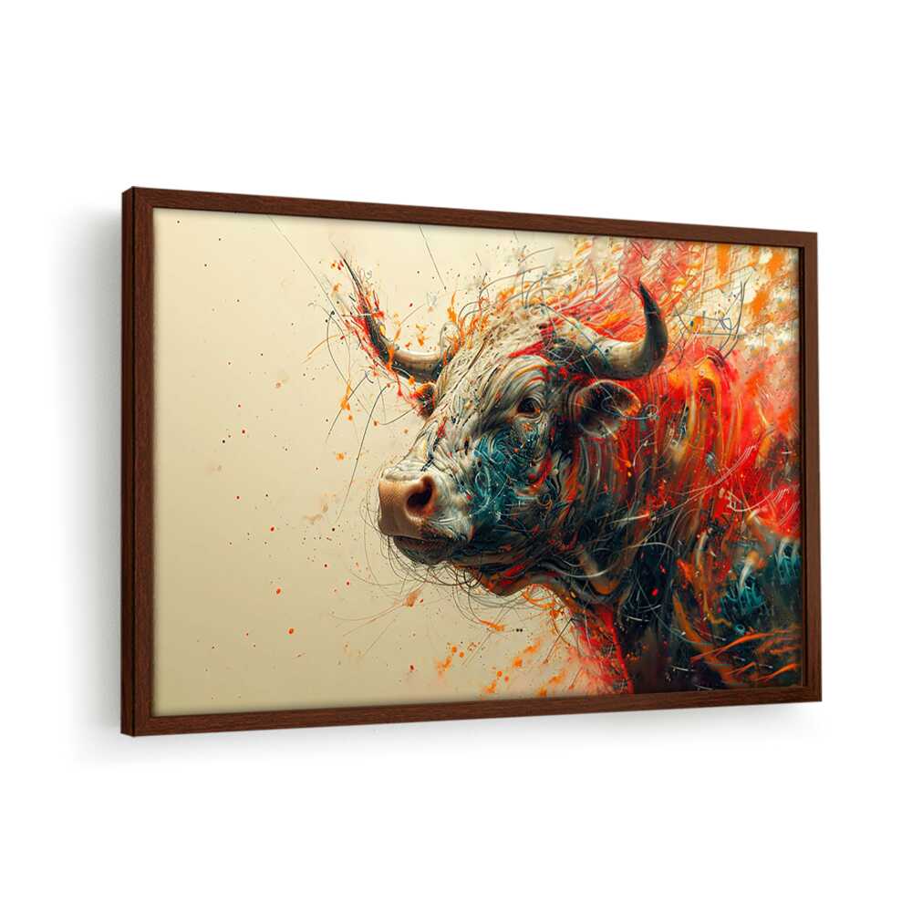 Bull AI Art - Framed Canvas