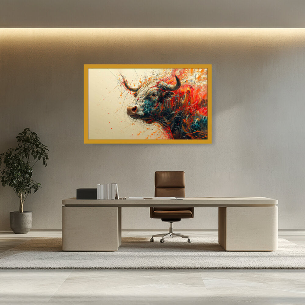 Bull AI Art - Framed Canvas