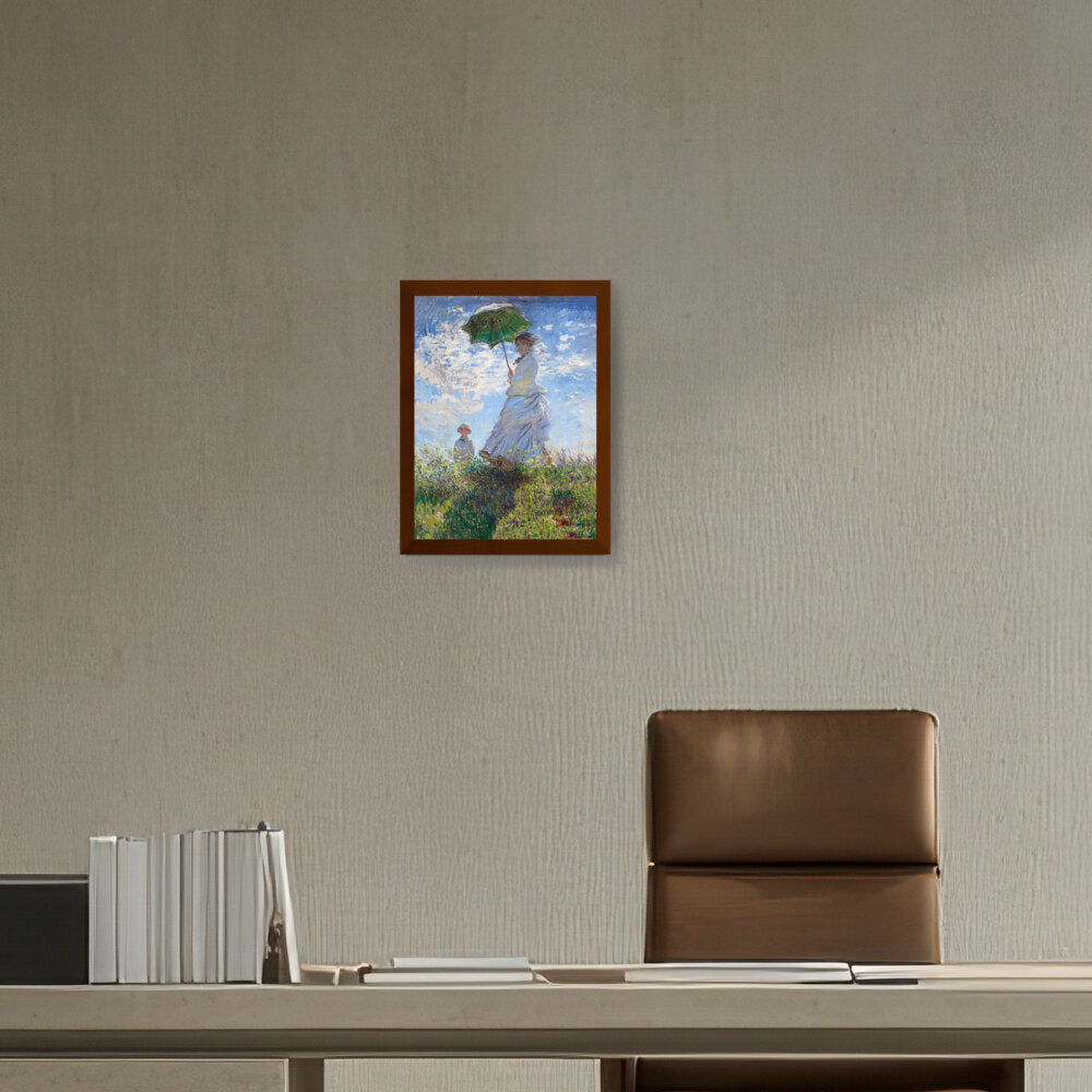 Woman With A Parasol - Framed Canvas