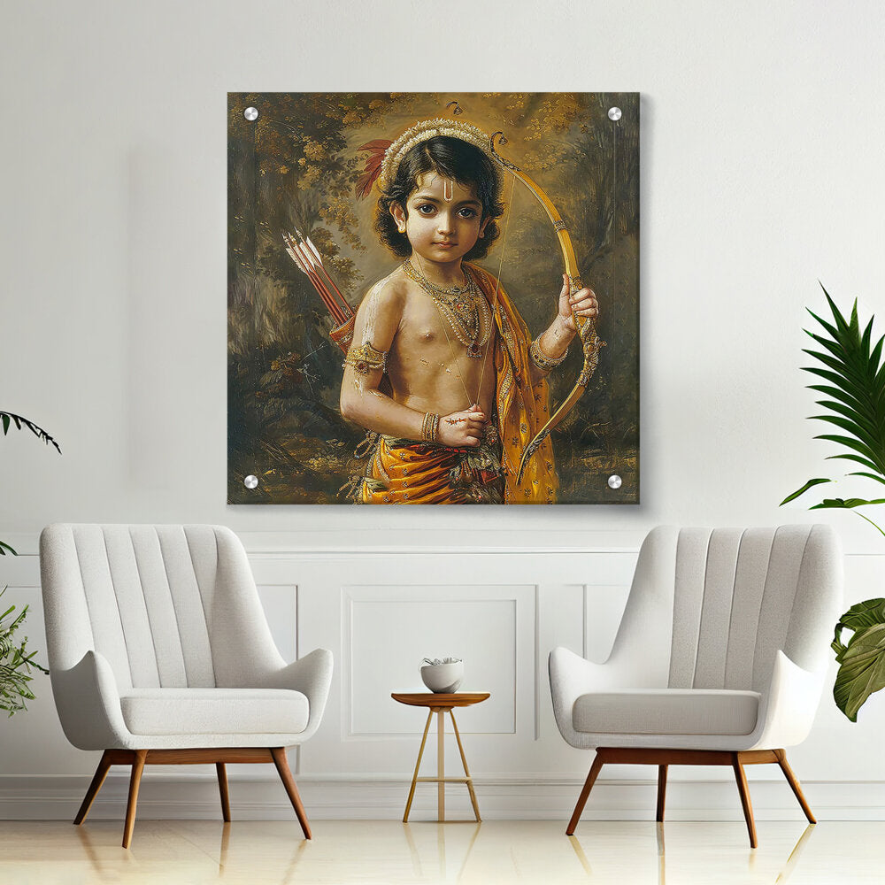 Child With A Bow And Arrow - Acrylic Wall Photo