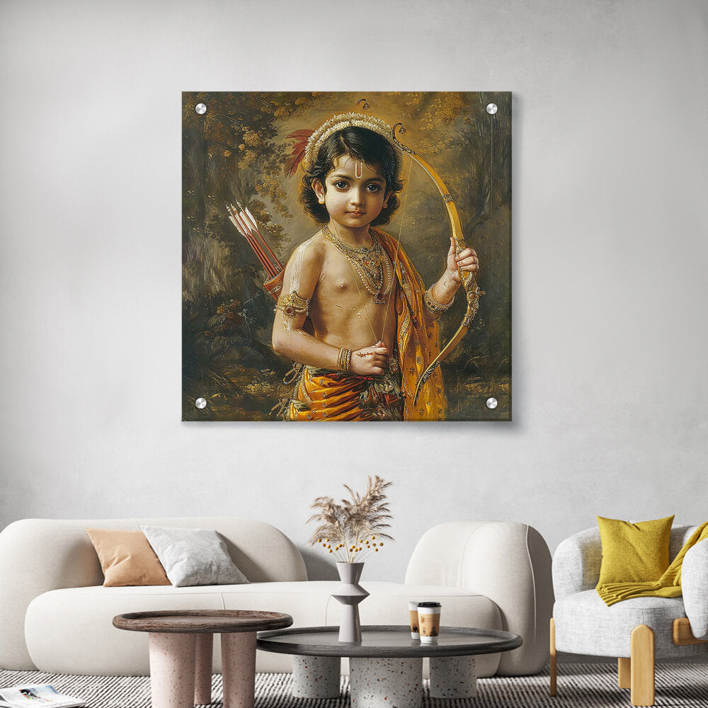 Child With A Bow And Arrow - Acrylic Wall Photo