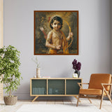 Child With A Bow And Arrow - Framed Canvas