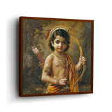 Child With A Bow And Arrow - Framed Canvas