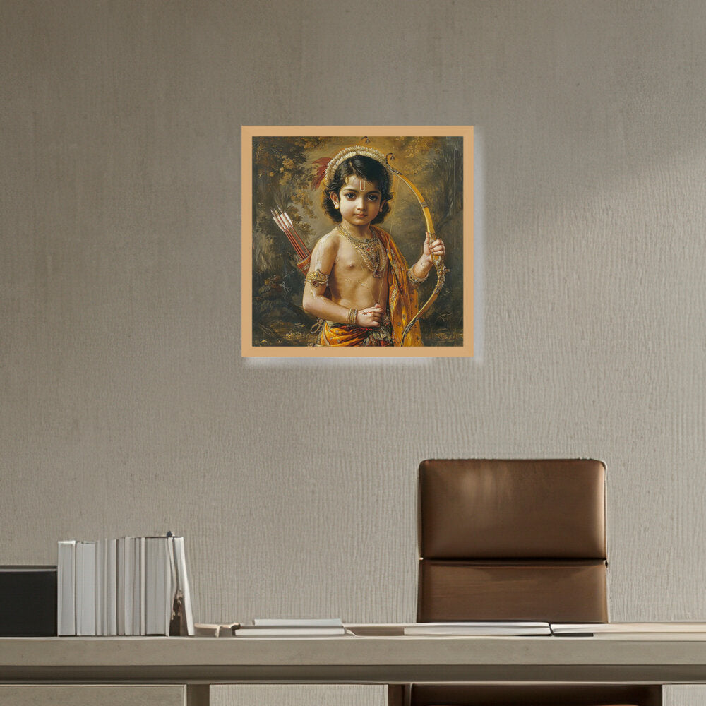 Child With A Bow And Arrow - Framed Canvas