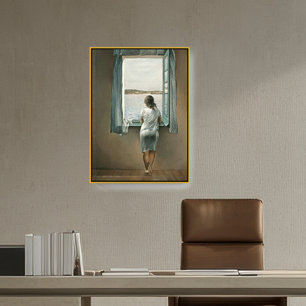 Young Woman At A Window - FLOATING FRAME