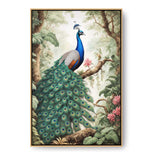 Peacock Painting - FLOATING FRAME