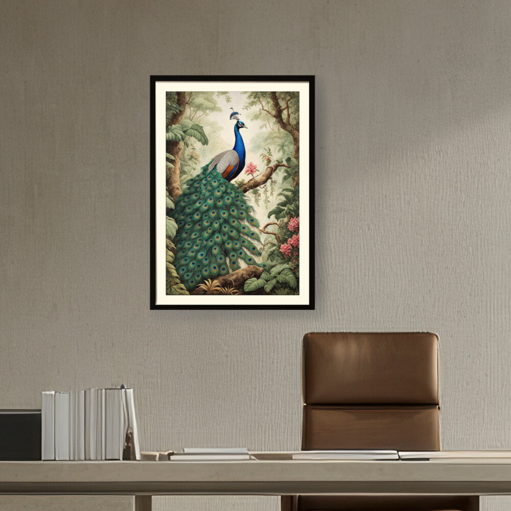 Peacock Painting - WALL MOUNT FRAME