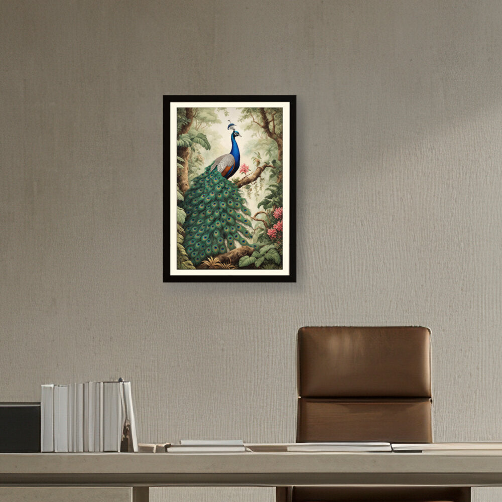 Peacock Painting - WALL MOUNT FRAME