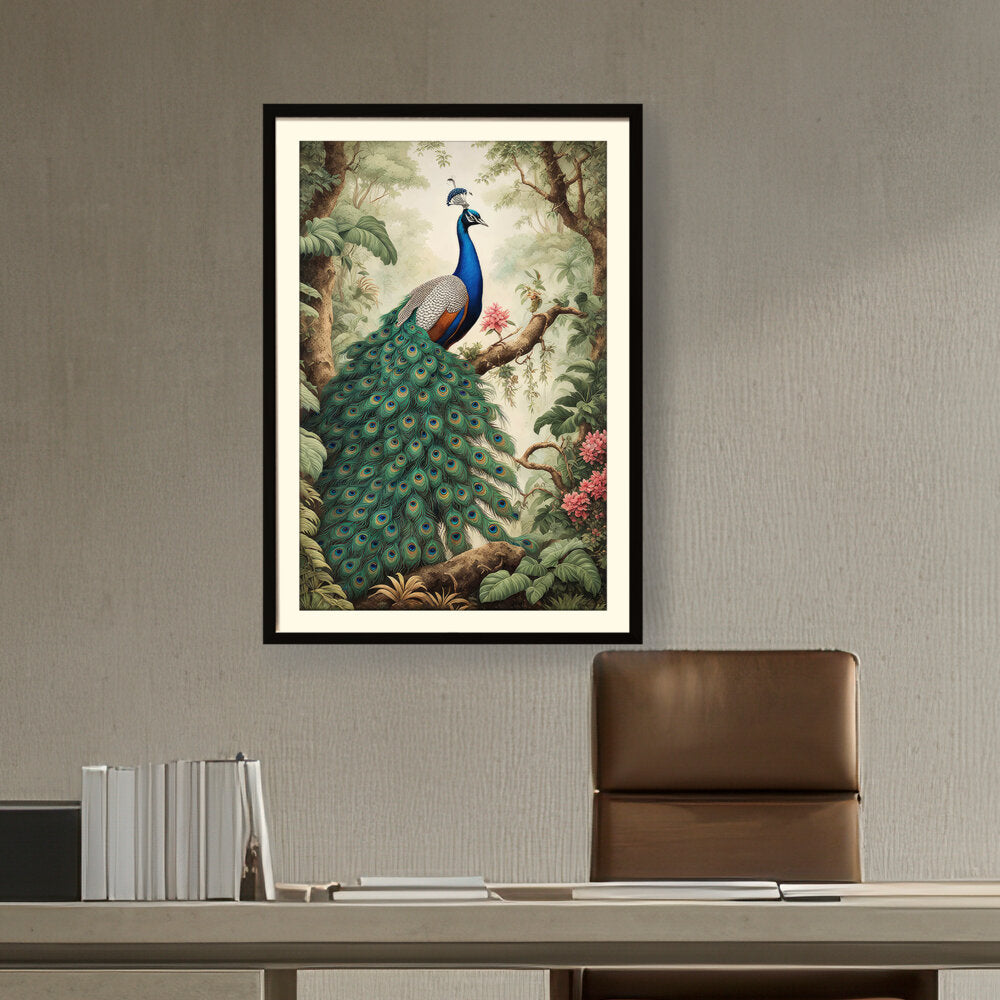 Picasoul - Artist - Peacock Painting - WALL MOUNT FRAME