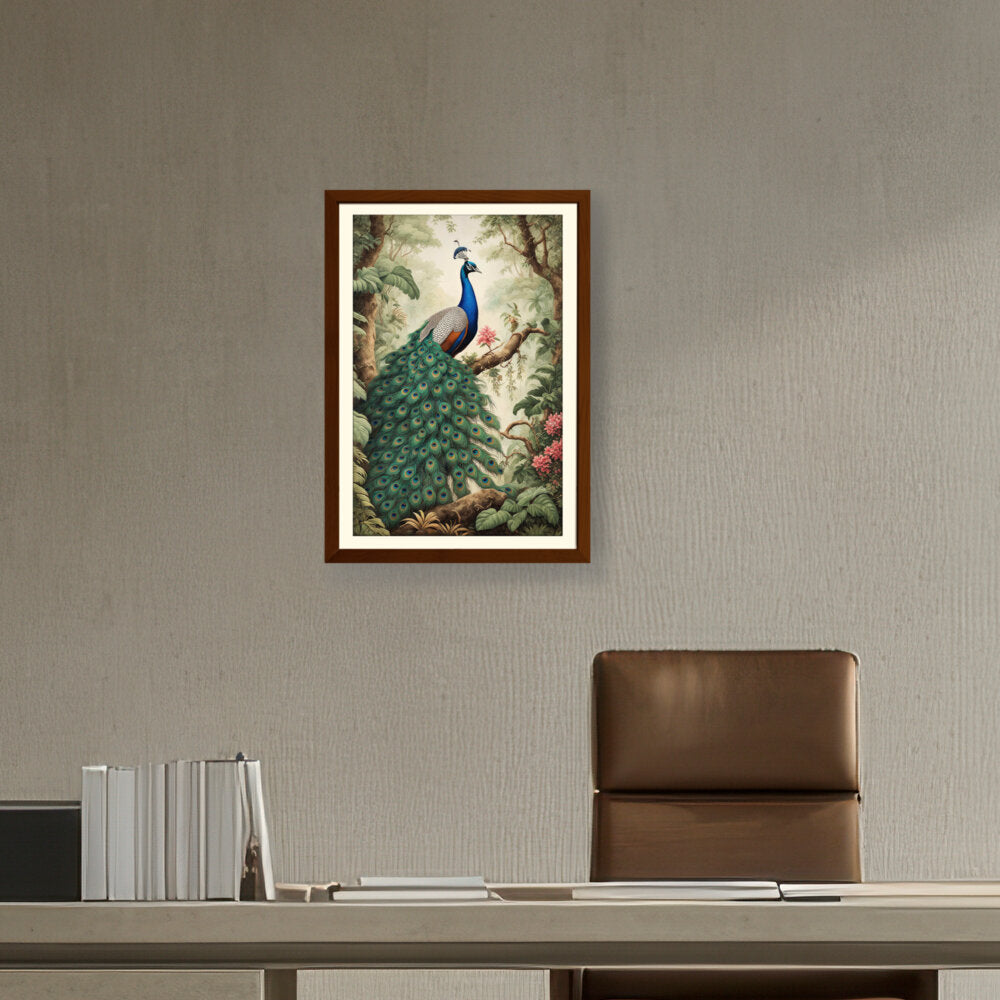 Peacock Painting - WALL MOUNT FRAME