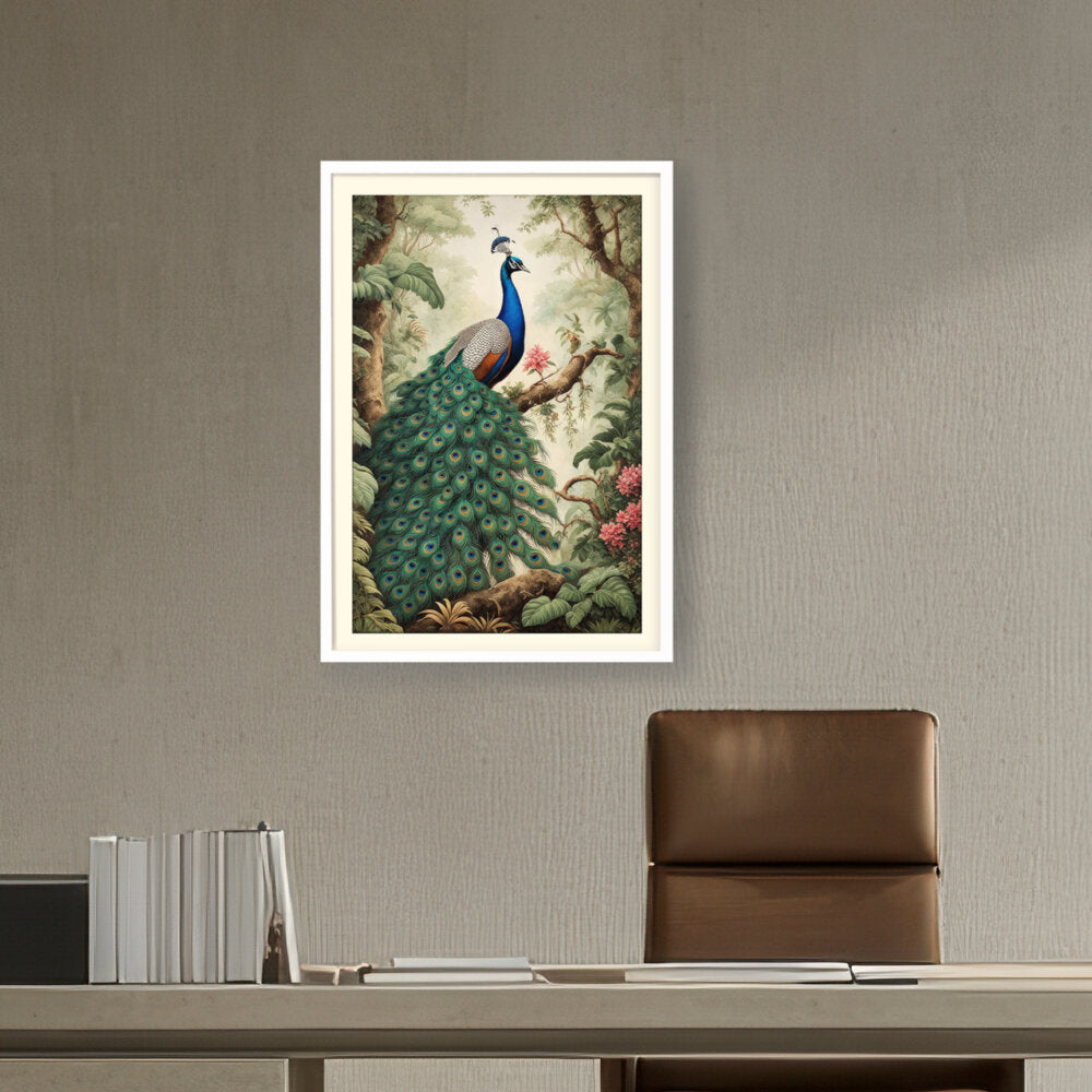 Peacock Painting - WALL MOUNT FRAME