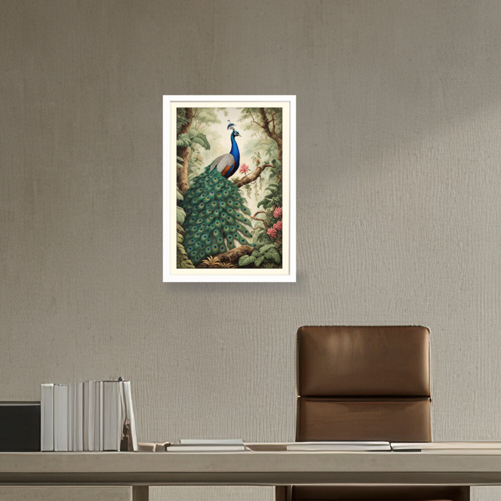 Peacock Painting - WALL MOUNT FRAME