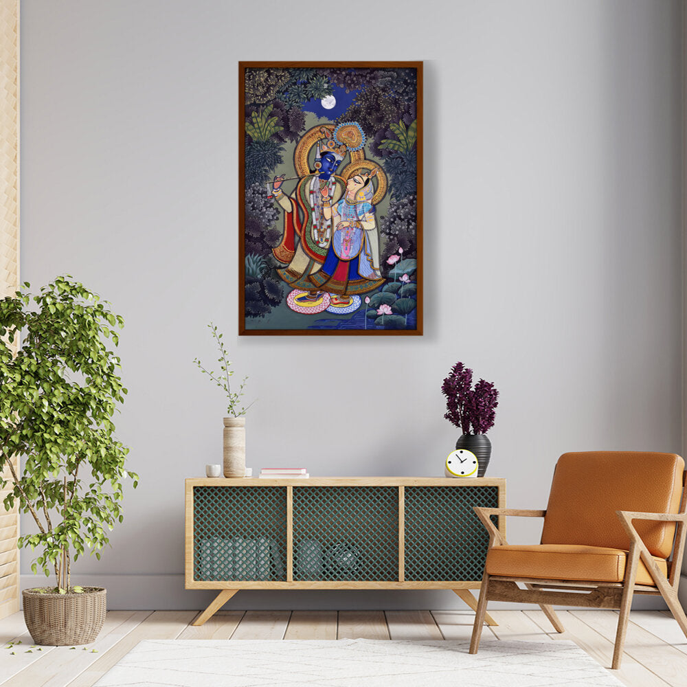 Radha Madhav - Framed Canvas