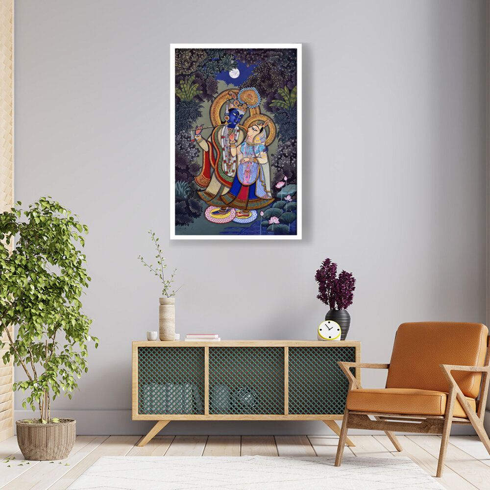 Radha Madhav - Framed Canvas