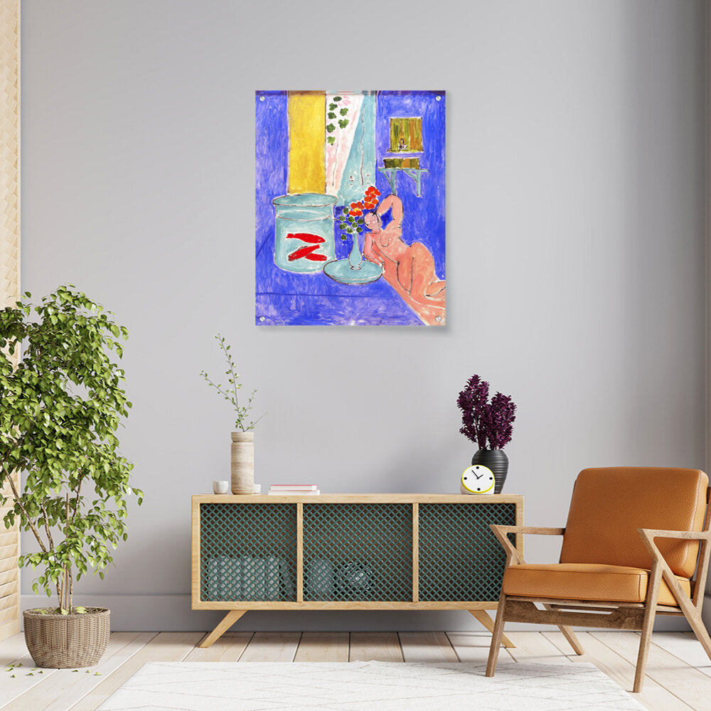 Goldfish And Sculpture - Acrylic Wall Photo