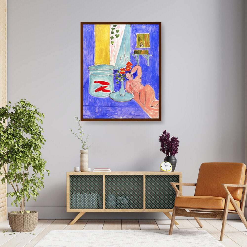 Goldfish And Sculpture - Framed Canvas