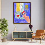 Goldfish And Sculpture - Framed Canvas