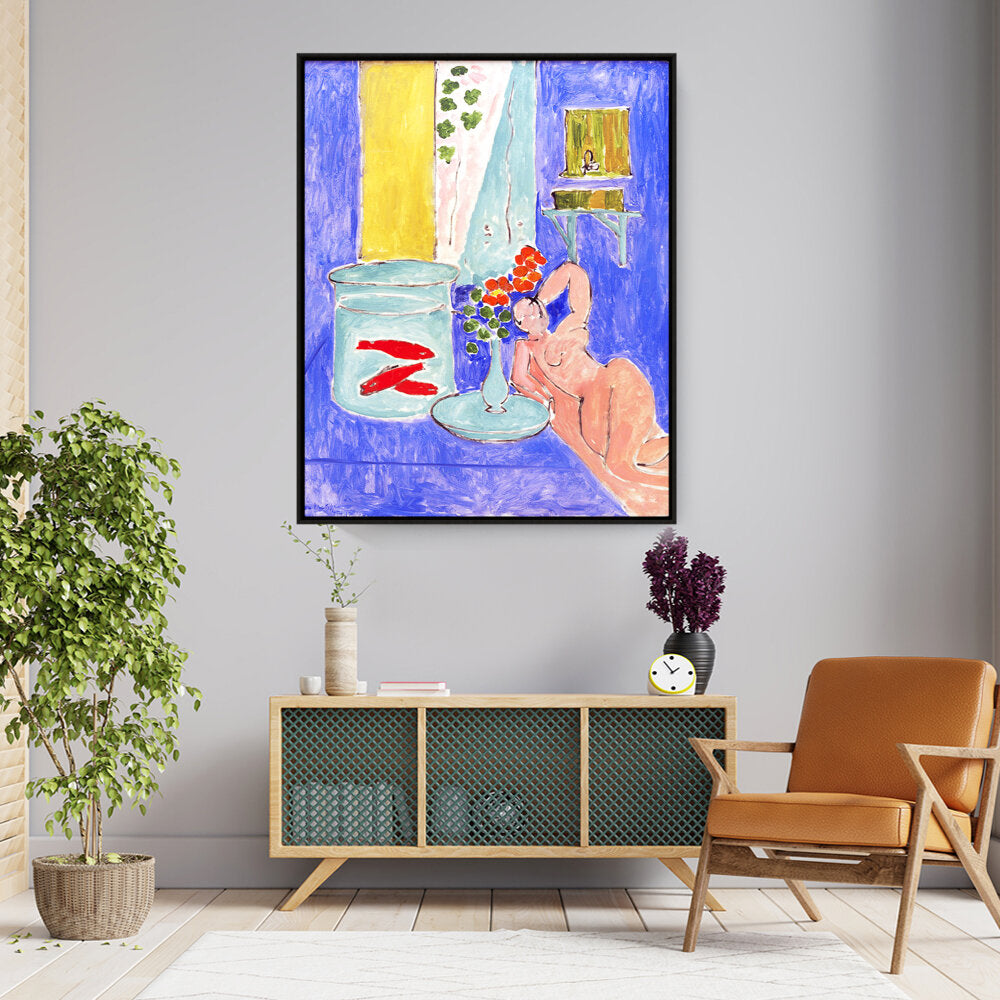 Goldfish And Sculpture - FLOATING FRAME