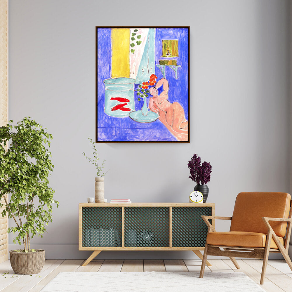Goldfish And Sculpture - FLOATING FRAME