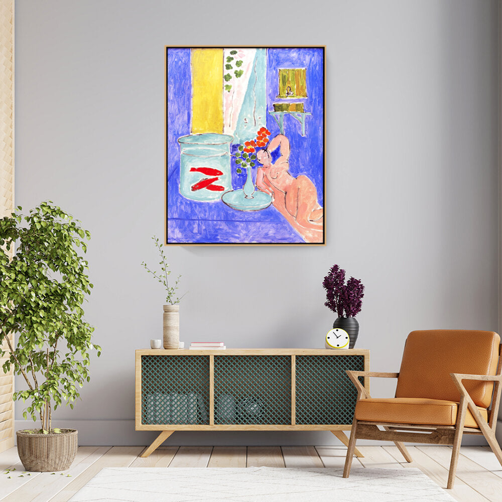 Goldfish And Sculpture - FLOATING FRAME