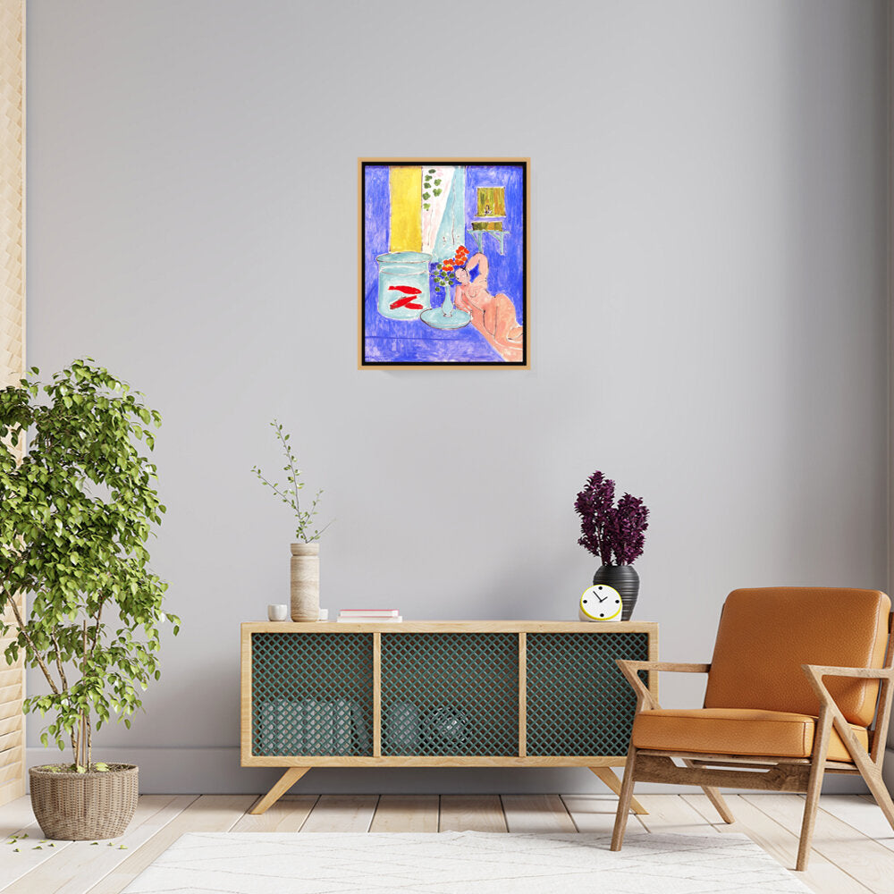 Goldfish And Sculpture - FLOATING FRAME