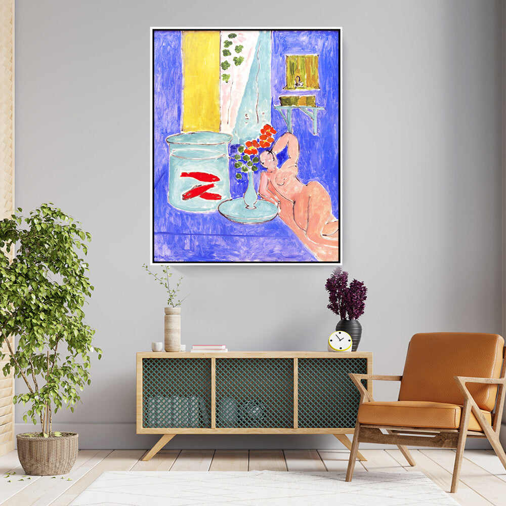 Goldfish And Sculpture - FLOATING FRAME
