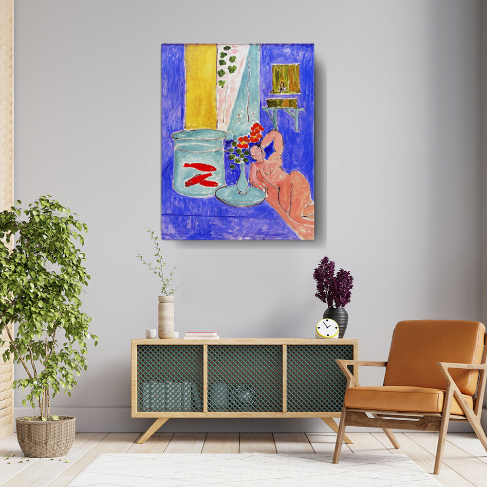 Goldfish And Sculpture - Wall Canvas