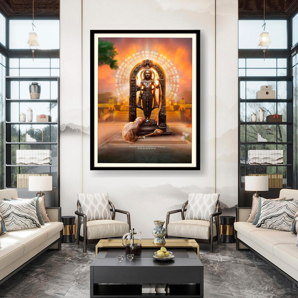 Shree Ram Lala Framed Photo - WALL MOUNT FRAME
