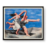 Two Women Running On The Beach - WALL MOUNT FRAME