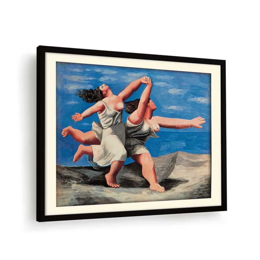 Two Women Running On The Beach - WALL MOUNT FRAME