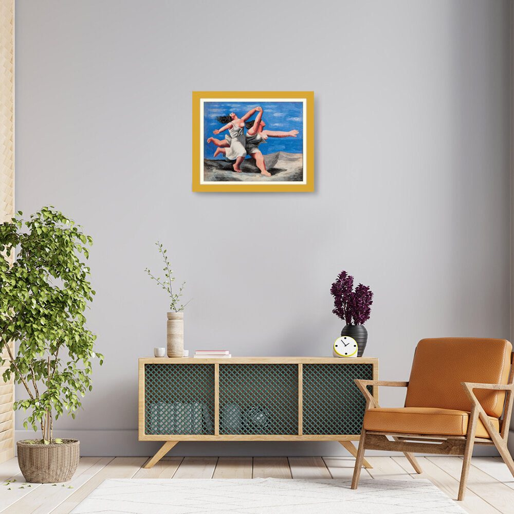 Two Women Running On The Beach - WALL MOUNT FRAME