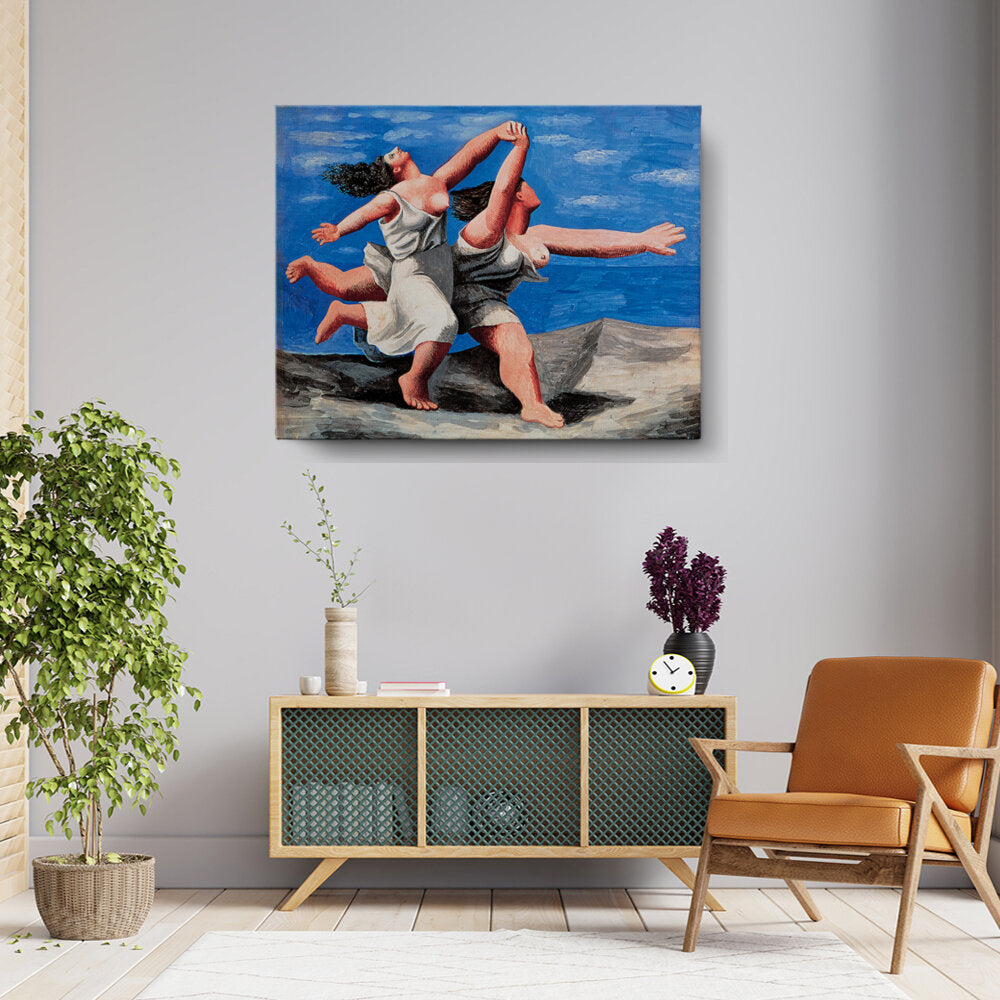 Two Women Running On The Beach