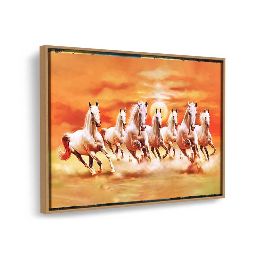 Seven Lucky Running Horses - FLOATING FRAME