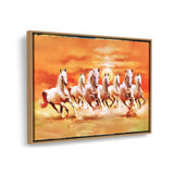 Seven Lucky Running Horses - FLOATING FRAME