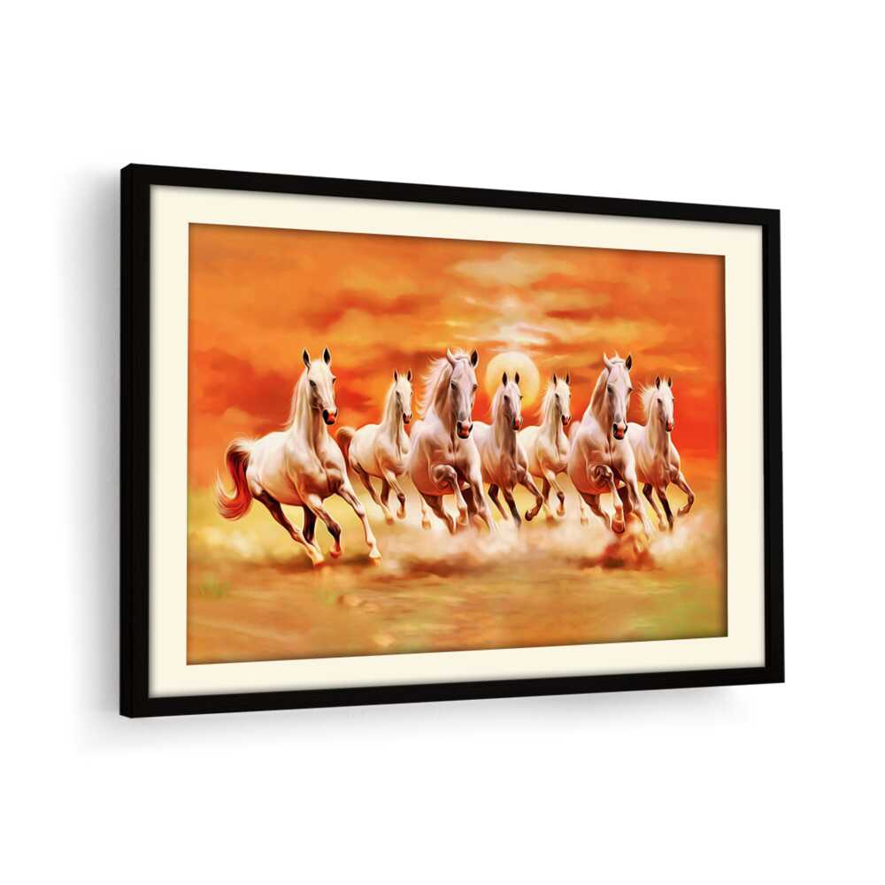 Seven Lucky Running Horses - WALL MOUNT FRAME