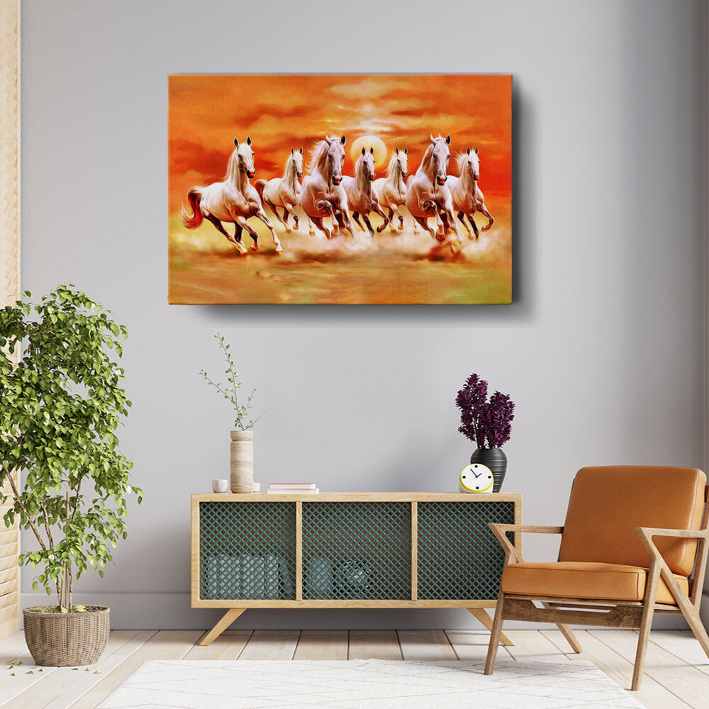 Seven Lucky Running Horses
