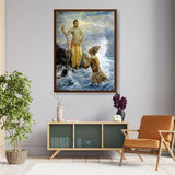 Samudra Greets Lord Rama - Framed Canvas